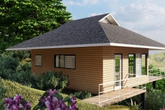 rear view with entrance