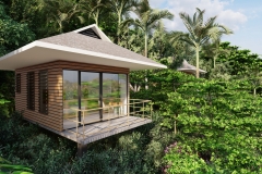 terrace of cabin and partial view of next one