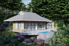 view of terrace with pool