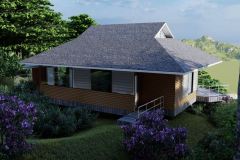 rear and entrance of villa suite